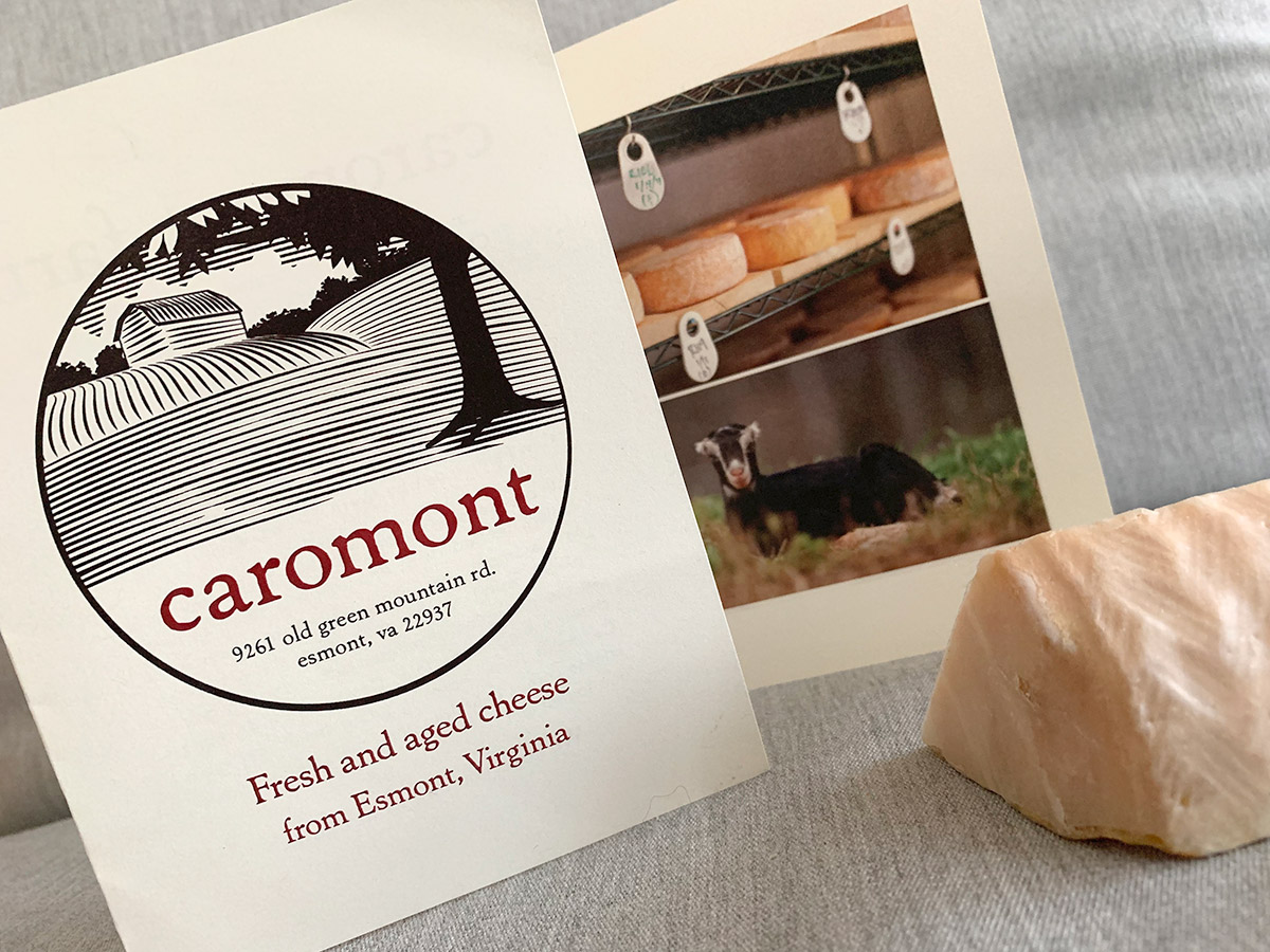Cheesemaker label design on brochure with photos