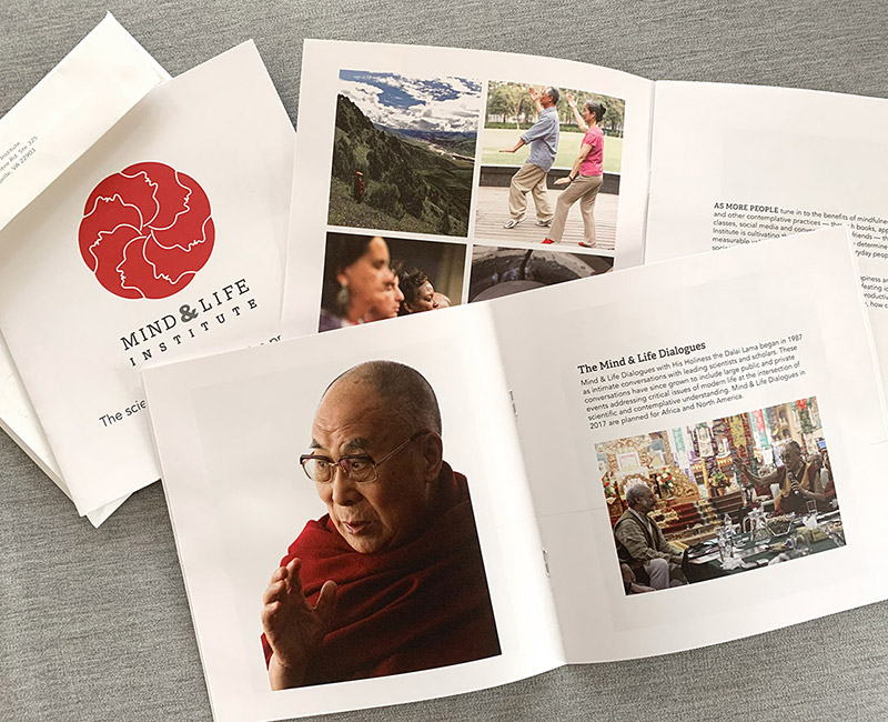 Institute Brochure design with Dalai Lama