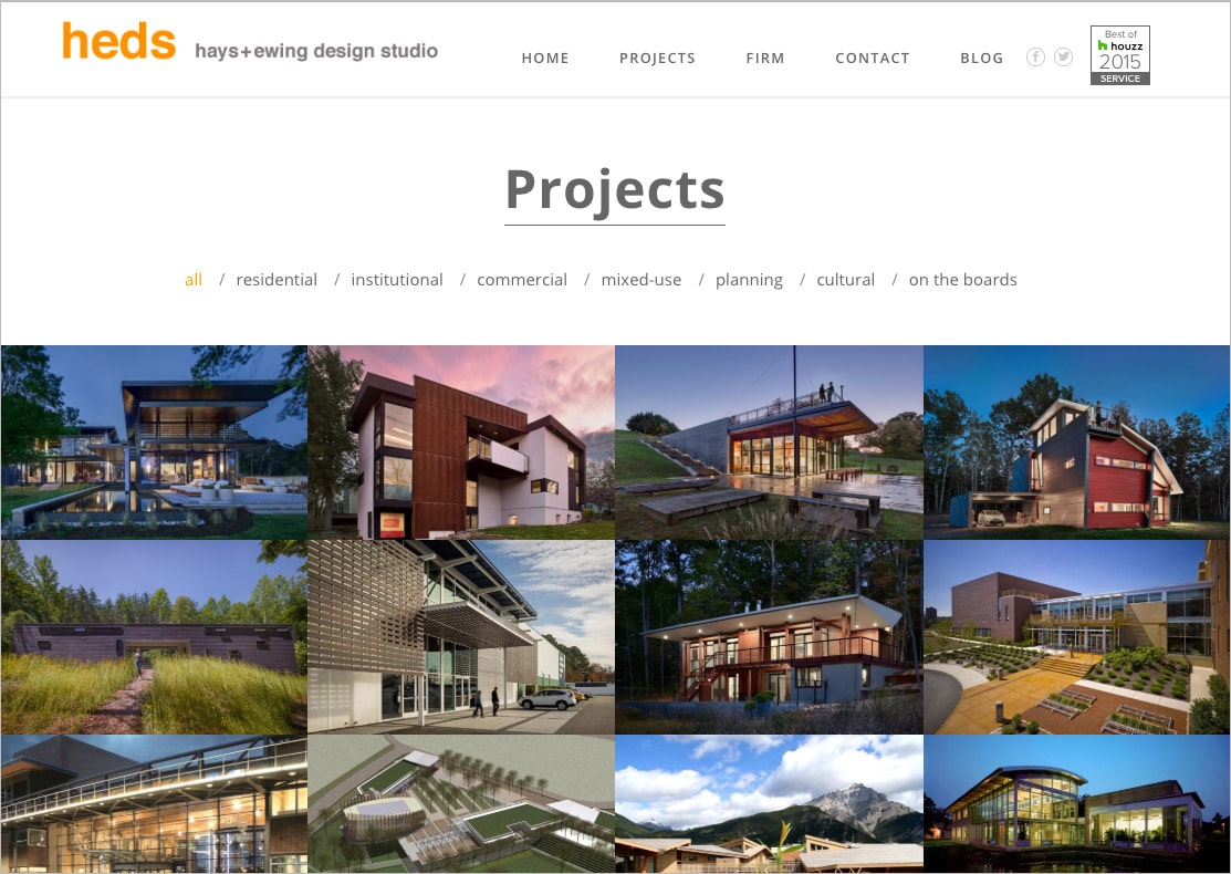 Modern Architect project page images website design