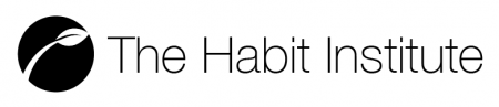 The Habit Institute logo design black circle with leaf