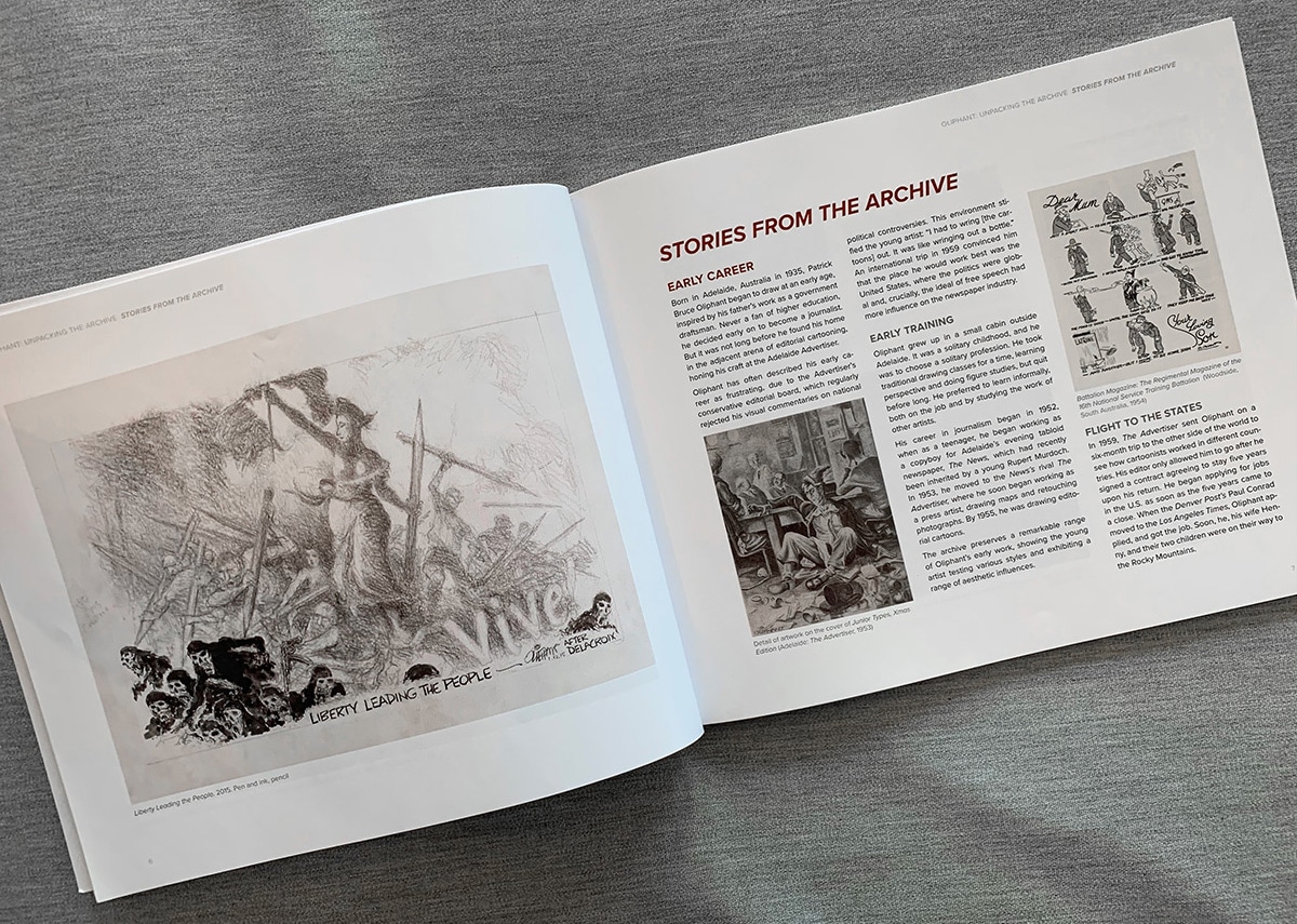 Museum Art Retrospective Book design spread illustrations