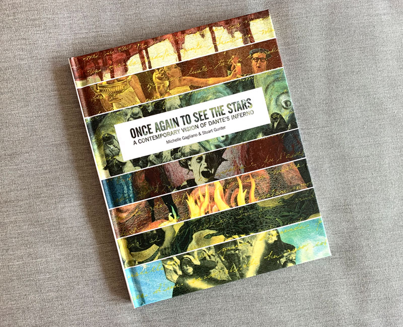 Art book cover design with section bars
