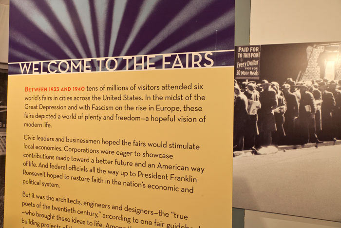 Museum exhibit signage design samples World's Fair