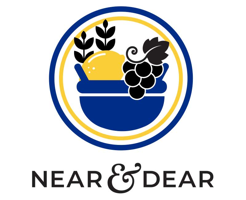 Blue Basket logo with Lemon and grapes